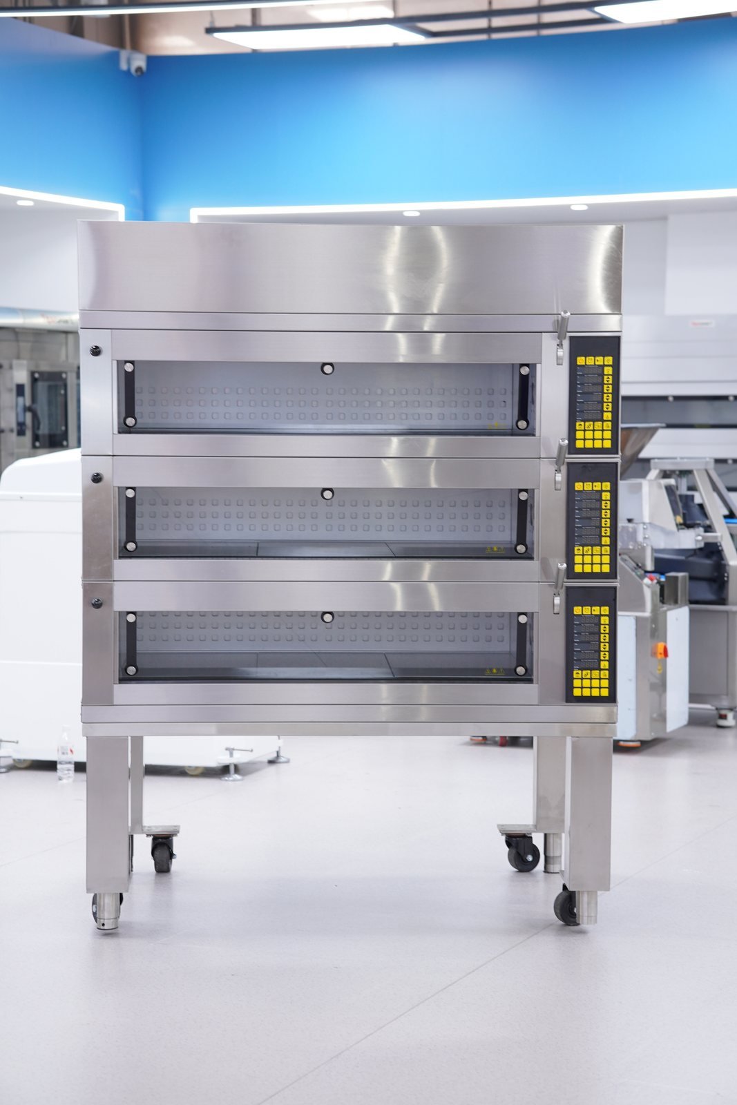 Classic three-deck commercial bakery oven
