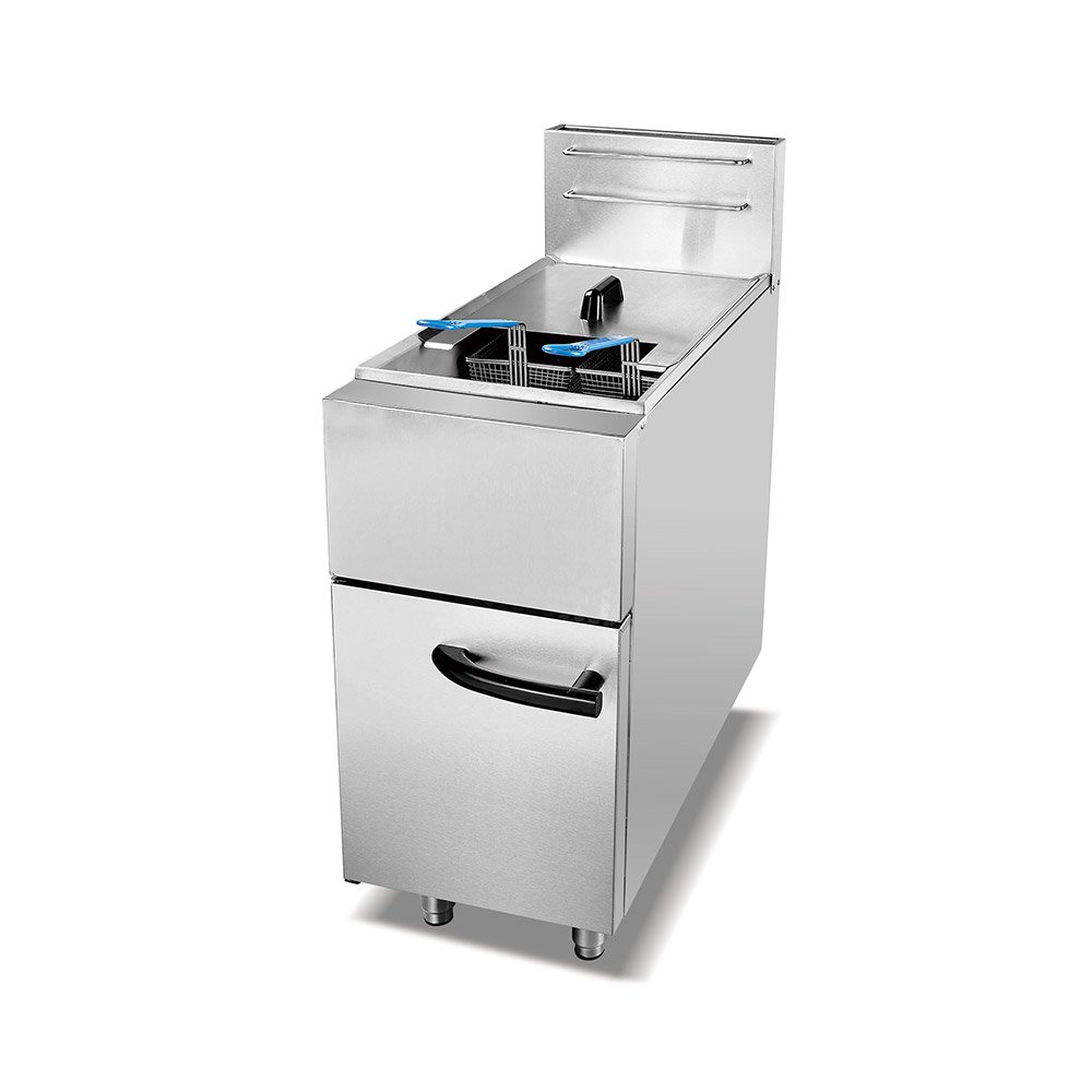 Single-tank commercial floor fryer